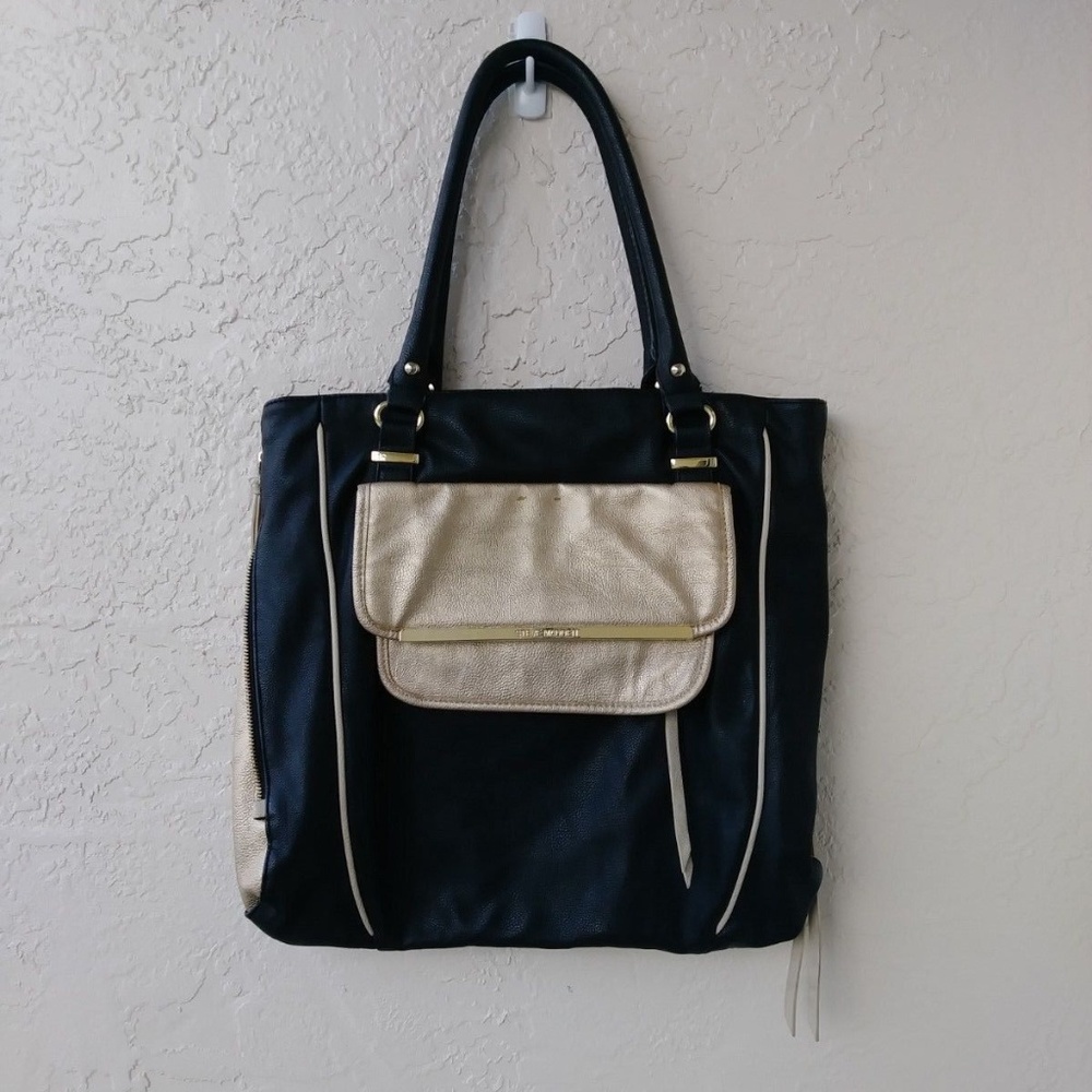 Steve Madden Gold Black Shoulder Bag Handbag Purse
